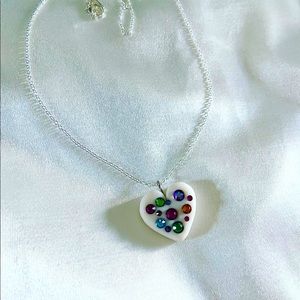 Heart pendant with Swarovski crystal necklace